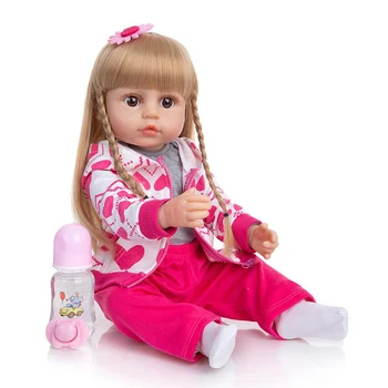 22inch Cheia de Silicone Corpo Renascido Banheira de Bebê brincar com bonecas e Brinquedos 55cm de Toque Real Princesa Bebe Boneca. Bonecas de Brinquedo de Crianças DIY Playmate Presentes