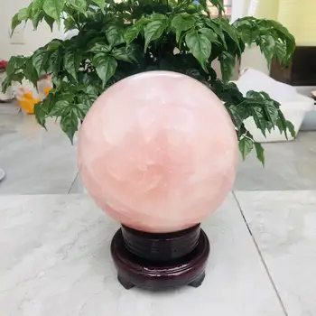 Grandes Natural Quartzo Rosa Pedra de Cristal Bola Esfera de Cura 110mm-120mm