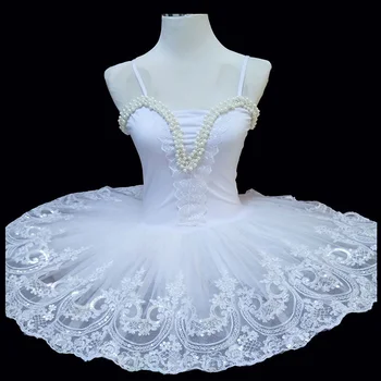 Branco Profissional de ballet tutu menina de vestido de dança, traje de criança Desempenho bailarinas tutu crianças de Carnaval Jazz dance dress