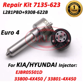 Injetor de Kits de Reparação de 7135-623 Válvula 9308-622B Bico L281PRD L281PBD Para Hyundai E KIA EJBR05501D 33800-4X450 33801-4X450