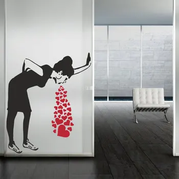 Amor Doente, Por Banksy Em Vinil Autocolante Em Adesivos De Parede Para Quarto, Sala De Estar, Sala De Jogos De Decoração De Interiores Mural