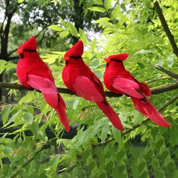 Muito Imitação Pássaro Vermelho Modelo Falso Pássaro de Ferro Clipe Decoração Home