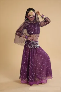 Sari indiano Vestido de Meninas Orientale Enfant Crianças de Dança do Ventre, Figurinos Crianças de Dança do Ventre roupas 7pcs/set Mais Cores