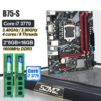 B75 de Jogos de PC placa-Mãe Lga 1155 Conjunto de i7 3770 CPU 16GB RAM DDR3 USB3.0 SATA3.0 Placa Mae Da Base De Dados De 1155 Gamer Kit De Montagem