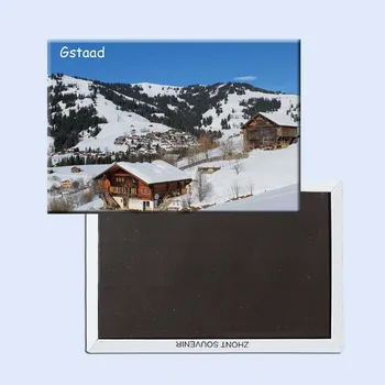 SOUVEMAG Suíça de Gstaad de Viagem Ímãs de Geladeira 21103,Lembranças do panorama Turístico em todo o Mundo