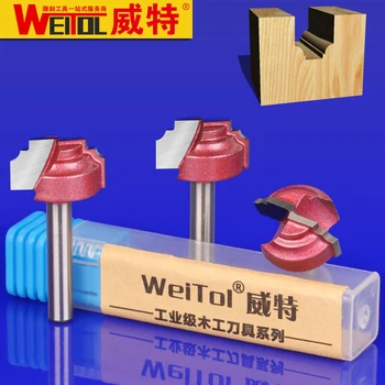WeiTol frete grátis 2pcs CNC 6mm haste vermelha revestimento de madeira do router bits, fresas de topo de escultura em madeira bits cnc
