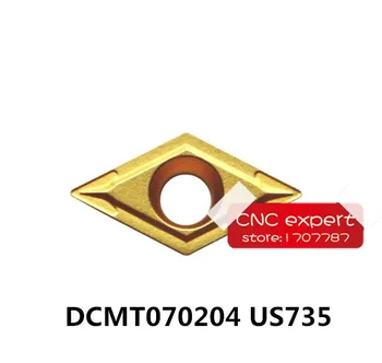 Entrega gratuita, 10PCS DCMT070204 US735/DCMT070208 US735,Apropriado para o processamento de produtos de aço inoxidável, inserir SDJCR/SDNCN