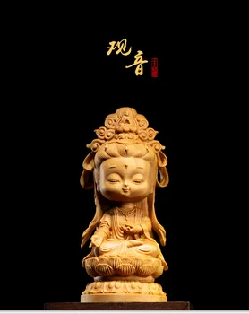 Nova Escultura em Madeira Mãos Criativas Chinês Estátuas de Buda para a Casa esculpida à Mão Guanyin
