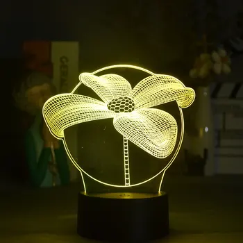 Ilusão 3D Estéreo de Flor de Girassol Forma Noite de Luz para a Iluminação Home Decoração de Quarto de Cabeceira Paisagem Bonita luminária de Mesa