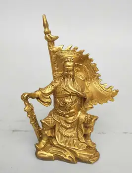 China Seiko Escultura em Bronze Puro Guan Gong Pequena Estátua