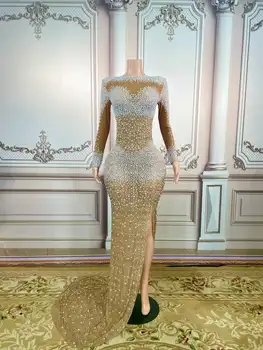 Grande Gatsby Glitter Vestidos Para Mulheres Vegas Roupas Longo Maxi Esfregar O Vestido De Drag Queen Traje Fase De Desgaste 2022 Aniversário