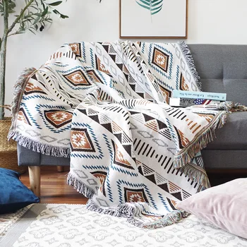 Boho Decorativos Mantas de Malha Sofá Cobrem a totalidade do Cobertor Listrado Sala de Cabeceira Cobertor para Casa Tapetes Acampamento toalha de Piquenique 2022
