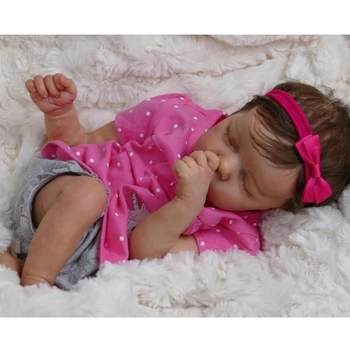 HX5D 18 Realista Boneca de Olhos Fechados Menina Dormindo Vinil Macio do Bebê de Silicone Bonito Recém-nascido Menino Brinquedo Presente para Crianças
