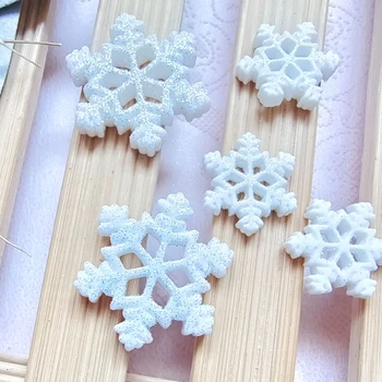 Mini Tamanho 20Pcs Resina floco de Neve Ornamento, Enfeite de Natal Decorações para a Casa de Natal Enfeite Artificial floco de Neve Decoração