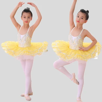 As novas crianças do ballet pouco swan desempenho traje saia tutu funda o lago dos cisnes saia tutu menina desempenho do traje
