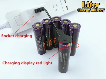 Litro de energia da bateria fio de USB+USB 18650 3.7 V 3500mAh bateria do Li-íon USB 5000ML do Li-íon bateria Rechargebale