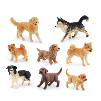 8pcs Mini Cão Animais Modelo de Brinquedos Portátil e Leve Cão Enfeites para a Sala de Trabalho de Decoração