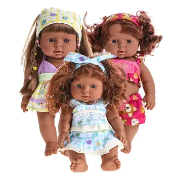 28cm Bonito Reborn Baby Doll Vinil Macio de Silicone Realistas Acompanhar Boneca de Brinquedo Linda Bebê Recém-nascido Falando Brinquedo de Som 319P
