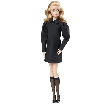 Barbie Assinatura de Melhor em Preto Boneca Modelo de Moda Coleção Boneca Genuíno Corpo Silkstone Vestido Preto Edição Brinquedo de Menina Dom GHT43