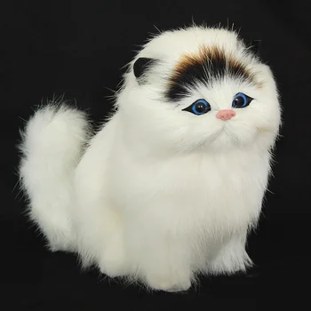 bonito simulação de preto da cabeça gato de brinquedo polietileno & peles de voz gato boneca de presente 16x12cm 0984