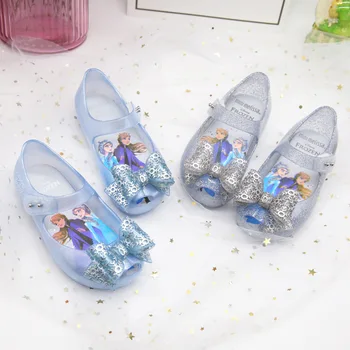 Dos desenhos animados de Disney princess sandálias novas meninas do bebê geléia de sapatos de crianças sandálias Congelados elsa anna sapatos de praia