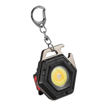 Mini COB Luz do Keychain do Exterior USB Acampamento de Emergência Lanterna Magnéticos Fortes Trabalhos de Reparação Lanterna com 7 Modos de Iluminação